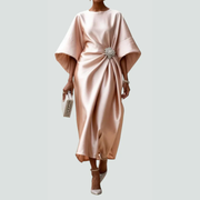 Tara | Damen Midikleid für Abend und Sommeranlässe – Beige