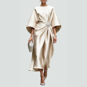 Tara | Damen Midikleid für Abend und Sommeranlässe – Khaki