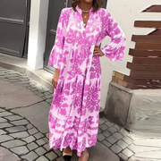 Tessa | Damen Sommerkleid Modern Boho Maxi – Lila