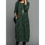 Tilda | Damen Midi Kleid Für Hochzeitsgast Mit Muster – Grün