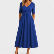Tina | Damen Maxikleid Sommer leicht für warme Tage – Blau