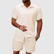 Tjark | Herren Sommer Zweiteiler Set – Beige