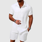 Tjark | Herren Sommer Zweiteiler Set – Weiß