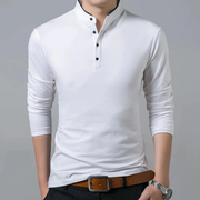 Tobias | Herren Henley Shirt Für Freizeit Schlicht – Weiß