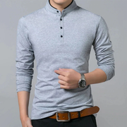 Tobias | Herren Henley Shirt Für Freizeit Schlicht – Grau