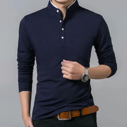 Tobias | Herren Henley Shirt Für Freizeit Schlicht – Marineblau