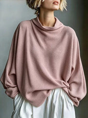 Aella - Strukturiertes Oversize-Top mit Stehkragen – Rosa