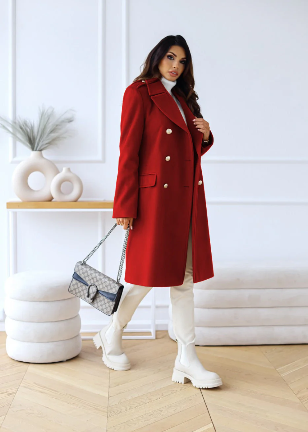 Catherine | Trenchcoat Damen Lang | Schwarze Jacke