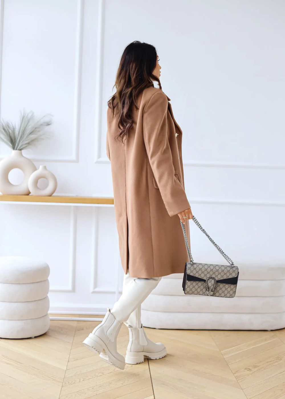 Catherine | Trenchcoat Damen Lang | Schwarze Jacke