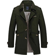 Trenchcoat Herren Klassisch mit Reverskragen – Grün