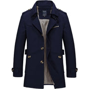 Trenchcoat Herren Klassisch mit Reverskragen – Blau