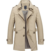 Trenchcoat Herren Klassisch mit Reverskragen – Beige