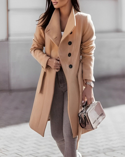 Shania | Damen Trenchcoat Schwarz | Übergangs Jacke