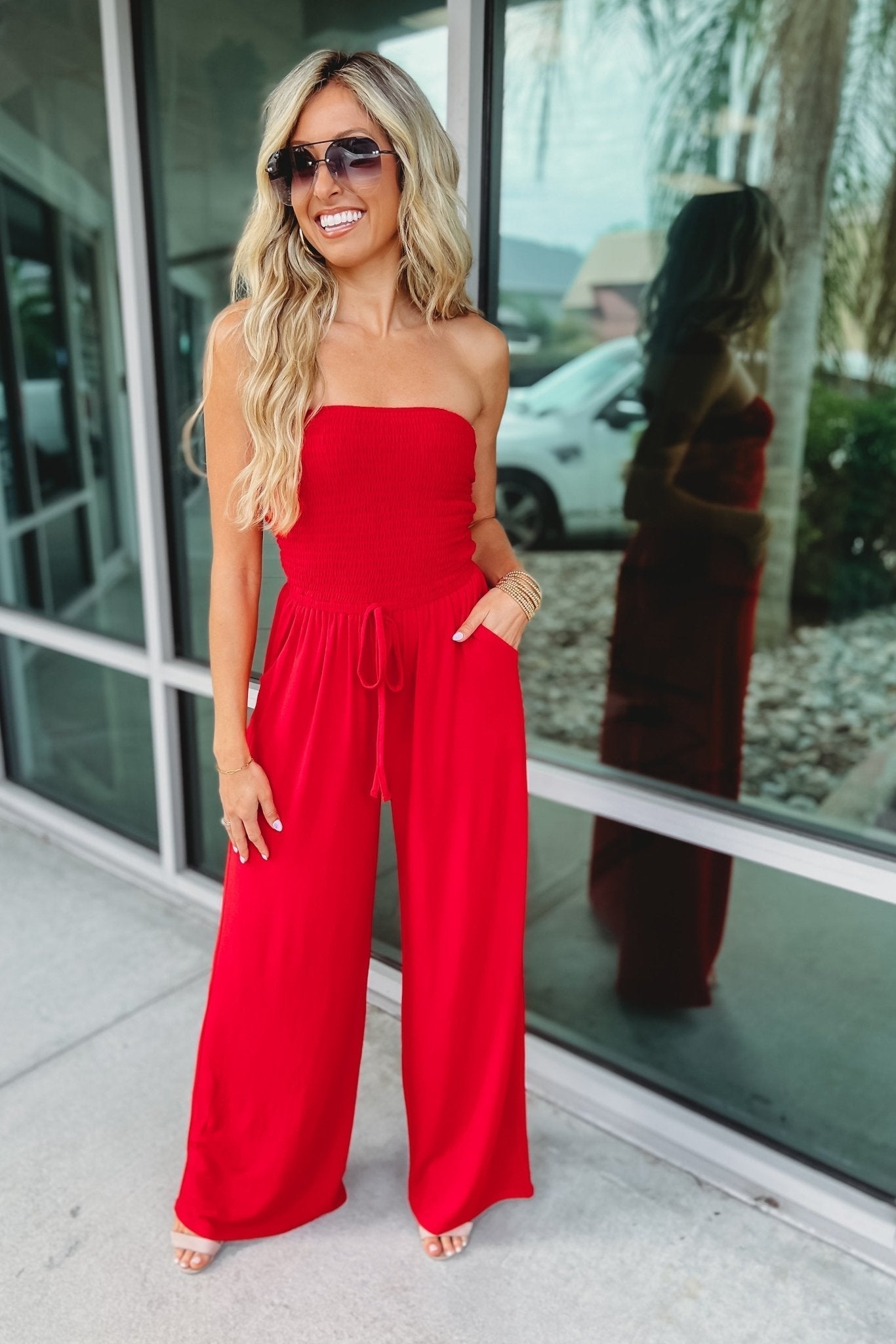 Lobke | Trendiger schulterfreier Jumpsuit