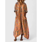 Trinity | Damen Sommerkleid Maxi Boho – Orange
