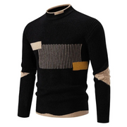 Heinrich | Herren Langarm-Pullover mit Geometrischem Muster – Geometrisch Schwarz