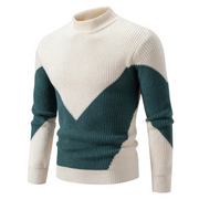 Heinrich | Herren Langarm-Pullover mit Geometrischem Muster – Weißer Diamant