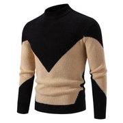 Heinrich | Herren Langarm-Pullover mit Geometrischem Muster – Schwarzer Diamant