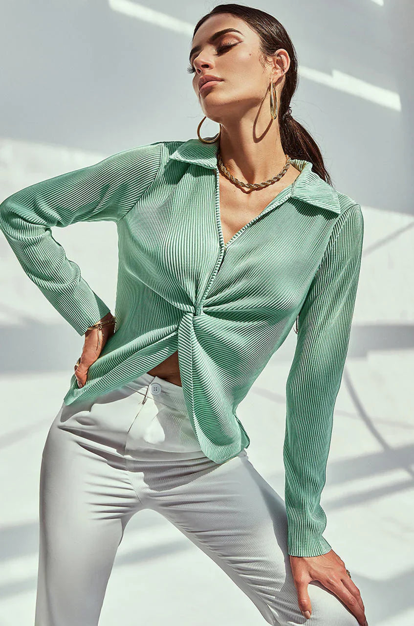 Vortexa | Bluse mit gedrehter Front