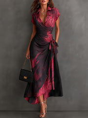 Kaia - Weiches Wickel-Hemdkleid – Schwarz