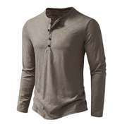 Udo | Herren Henley Shirt Mit Kragen Elegant – Khaki