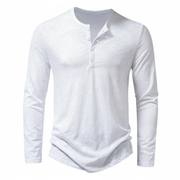 Udo | Herren Henley Shirt Mit Kragen Elegant – Weiß