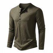 Udo | Herren Henley Shirt Mit Kragen Elegant – Olivgrün