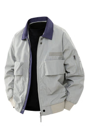 Übergangsjacke Herren Utility mit Taschen – Silber
