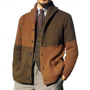 Ulfbert | Herren Strickjacke Colour-Block Cardigan – Braun