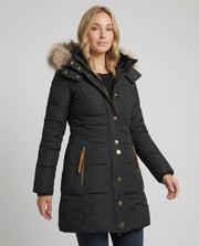 Fellgefütterter Parka – Schwarz