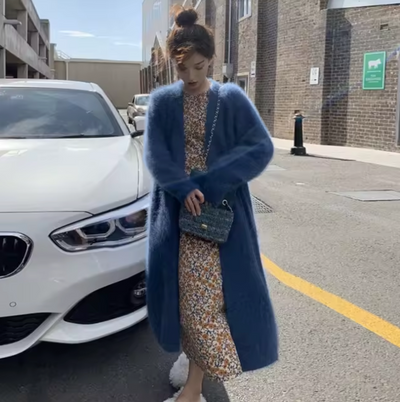 Yassi – Lange Strickjacke aus Kaschmir