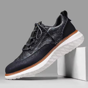 Maximilian | Stilvolle Brogue Leder Sneakers für Herren – Schwarz