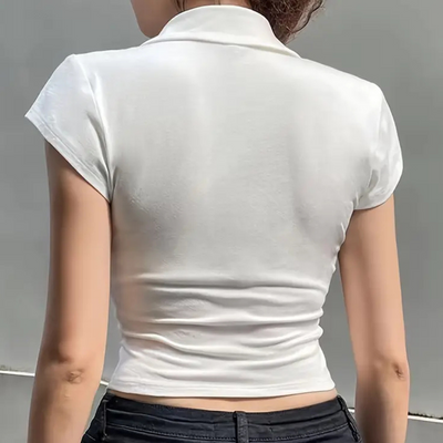 Annika - Einfache Weiße Bluse Damen Basis Kleiderschrank