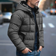 Valdhart | Herren Steppjacke mit Kapuze Winterjacke – Dunkelgrau