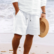 Valentin | Herren Shorts Für Strand Mit Taschen – Weiß