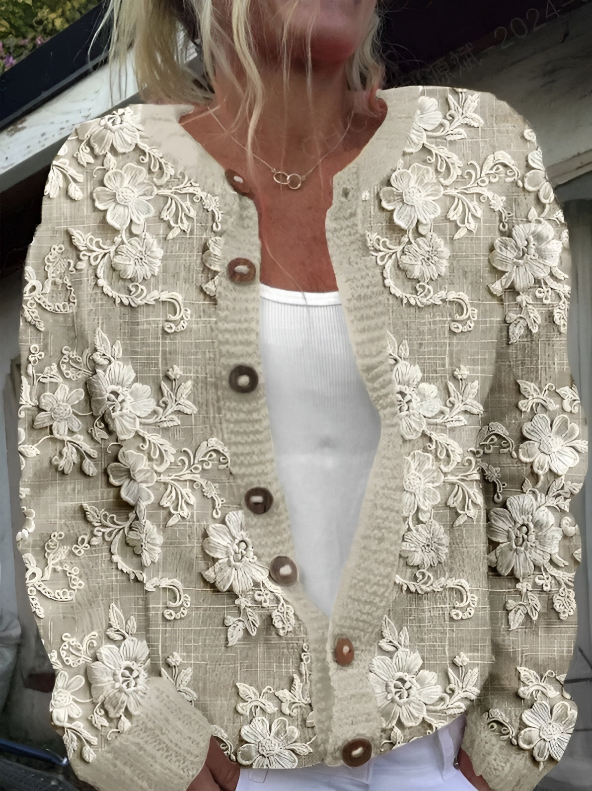 Meike | Elegante Weste mit Blumendruck