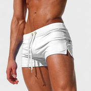 Karlos | Kurze Herren-Badehose mit Schnürbund – Weiß
