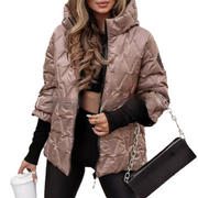 Veldborg | Damen Steppjacke mit Kapuze – Braun