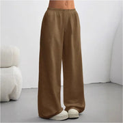 Veldrun | Damen Jogginghose Weites Bein Sweatpants – Dunkelbraun