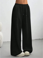 Veldrun | Damen Jogginghose Weites Bein Sweatpants – Schwarz