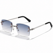 Victor | Herren Moderne Sonnenbrille Aviator Gold Metall – Blau 1