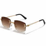 Victor | Herren Moderne Sonnenbrille Aviator Gold Metall – Braun