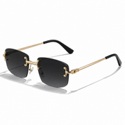 Victor | Herren Moderne Sonnenbrille Aviator Gold Metall – Schwarz