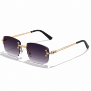 Victor | Herren Moderne Sonnenbrille Aviator Gold Metall – Lila