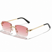Victor | Herren Moderne Sonnenbrille Aviator Gold Metall – Rosa