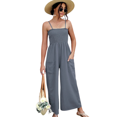 Sommerlicher Damen Jumpsuit mit Spaghettiträgern im Vintage-Stil - RetroLuft
