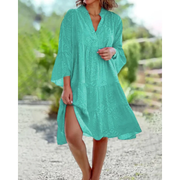Violetta | Damen Sommerkleid Midi Boho Modern Leicht – Türkis
