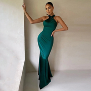 Virella | Damen Maxi Abendkleid Für Feier Elegant – Grün