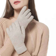 Warme Strickhandschuhe Damen – Khaki
