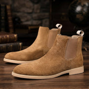 Wendelin | Herren Chelsea Stiefelette Wildleder-Optik – Braun